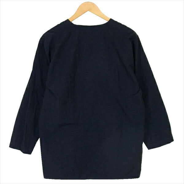 remilla レミーラ AD2017 テンセル混 コットン ダボシャツ 無地 日本製 カーディガン ネイビー系 L【中古】