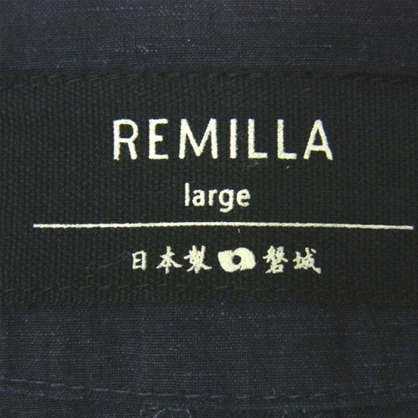 remilla レミーラ AD2017 テンセル混 コットン ダボシャツ 無地 日本製 カーディガン ネイビー系 L【中古】