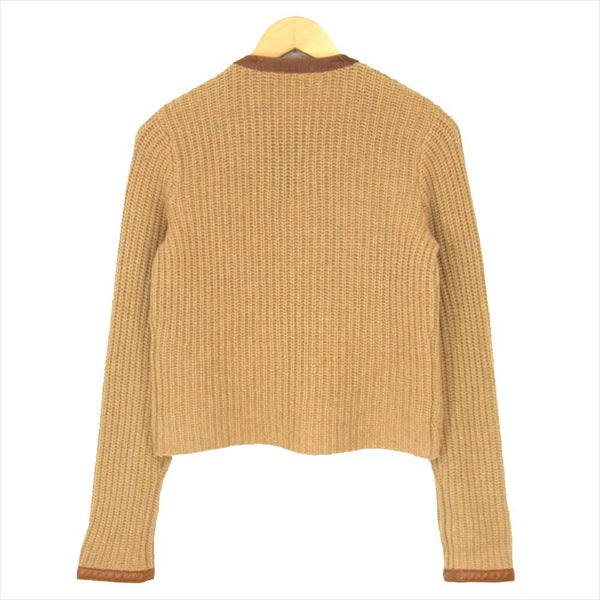 RALPH LAUREN ラルフローレン 国内正規品 0162894LSJK 牛革 レザー ベルト カーディガン レディース ニット ベージュ系 ベージュ系 M【中古】