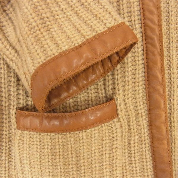 RALPH LAUREN ラルフローレン 国内正規品 0162894LSJK 牛革 レザー ベルト カーディガン レディース ニット ベージュ系 ベージュ系 M【中古】