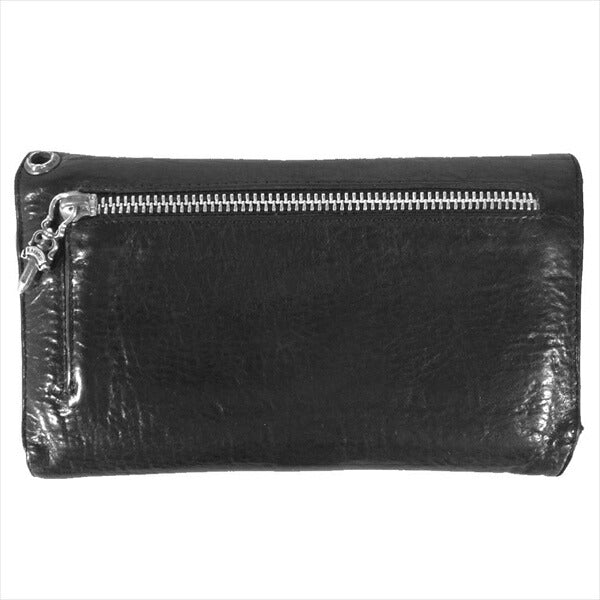 CHROME HEARTS クロムハーツ（原本無） WAVE WALLET クロスボール ウェーブ ウォレット レザーウォレット ブラック系【中古】