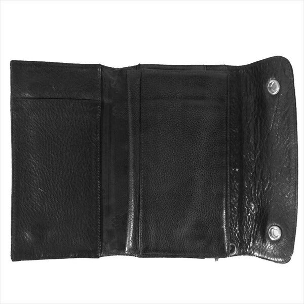 CHROME HEARTS クロムハーツ（原本無） WAVE WALLET クロスボール ウェーブ ウォレット レザーウォレット ブラック系【中古】