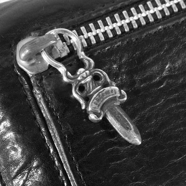 CHROME HEARTS クロムハーツ（原本無） WAVE WALLET クロスボール ウェーブ ウォレット レザーウォレット ブラック系【中古】