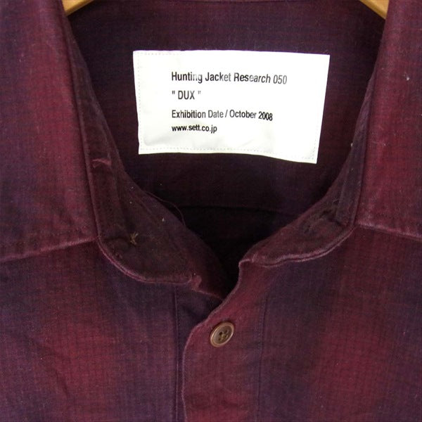MOUNTAIN RESEARCH マウンテンリサーチ HR-050 Hunting Jacket DUX プルオーバー ハンティング ジャケット 長袖シャツ エンジ系 S【中古】