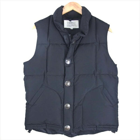 MOUNTAIN RESEARCH マウンテンリサーチ MTR-004 Vest with Silver Buttons コンチョボタン ナイロン ダウン ベスト ジレ ブラック系 M【中古】