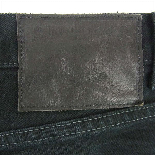 mastermind JAPAN マスターマインドジャパン MJ17P01-PA019-001 スカル プリント ダメージ加工 デニム パンツ 黒系 M【中古】