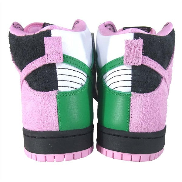 NIKE ナイキ CU7349-001 SB DUNK HIGH PRO PRM ダンク ハイ プロ プレミアム スニーカー BLACK/PINKRISE-LUCKYGREEN US9【新古品】【未使用】【中古】
