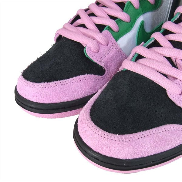 NIKE ナイキ CU7349-001 SB DUNK HIGH PRO PRM ダンク ハイ プロ プレミアム スニーカー BLACK/PINKRISE-LUCKYGREEN US9【新古品】【未使用】【中古】