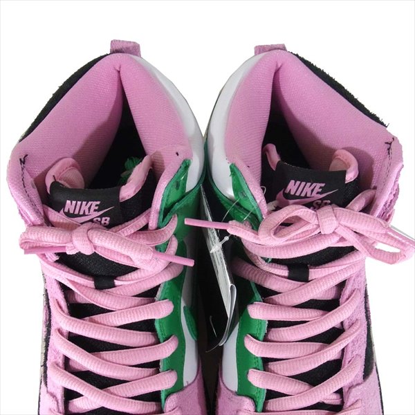 NIKE ナイキ CU7349-001 SB DUNK HIGH PRO PRM ダンク ハイ プロ プレミアム スニーカー BLACK/PINKRISE-LUCKYGREEN US9【新古品】【未使用】【中古】