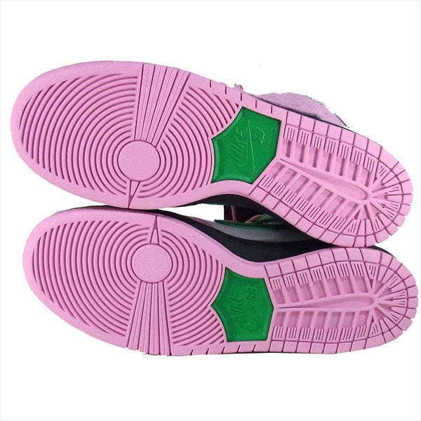 NIKE ナイキ CU7349-001 SB DUNK HIGH PRO PRM ダンク ハイ プロ プレミアム スニーカー BLACK/PINKRISE-LUCKYGREEN US9【新古品】【未使用】【中古】