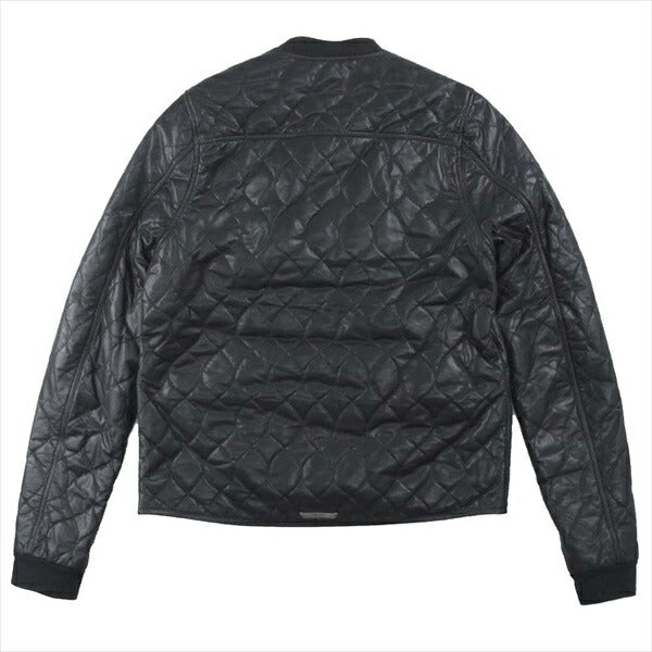 CHROME HEARTS クロムハーツ（原本無） ダガー クロスボール ジップ リブカシミヤ シルク裏地 キルティング レザー ジャケット ブラック系 XL【中古】