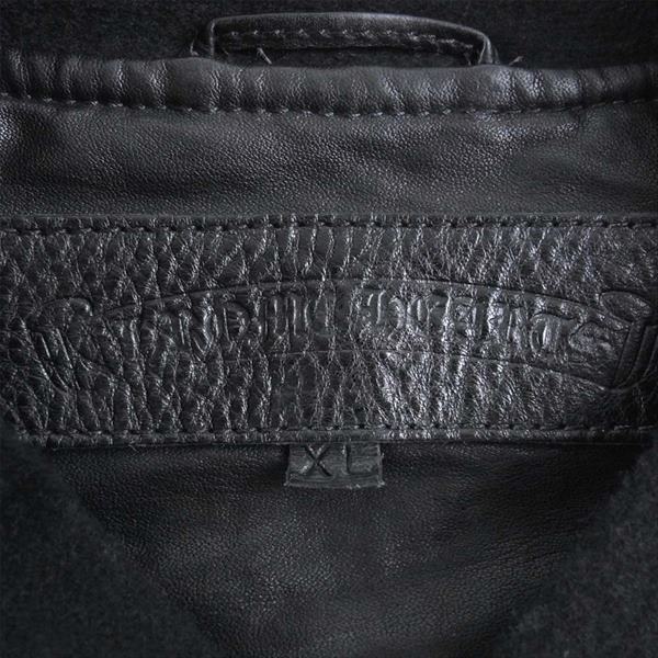CHROME HEARTS クロムハーツ（原本無） ダガー クロスボール ジップ リブカシミヤ シルク裏地 キルティング レザー ジャケット ブラック系 XL【中古】