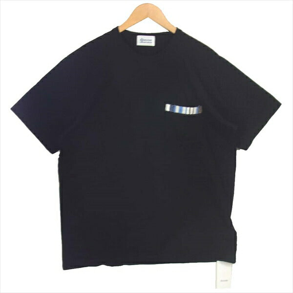 クオン 20SS 2001-CS01 T-SHIRT 裂織 ポケット Tシャツ ブラック系 L【新古品】【未使用】【中古】