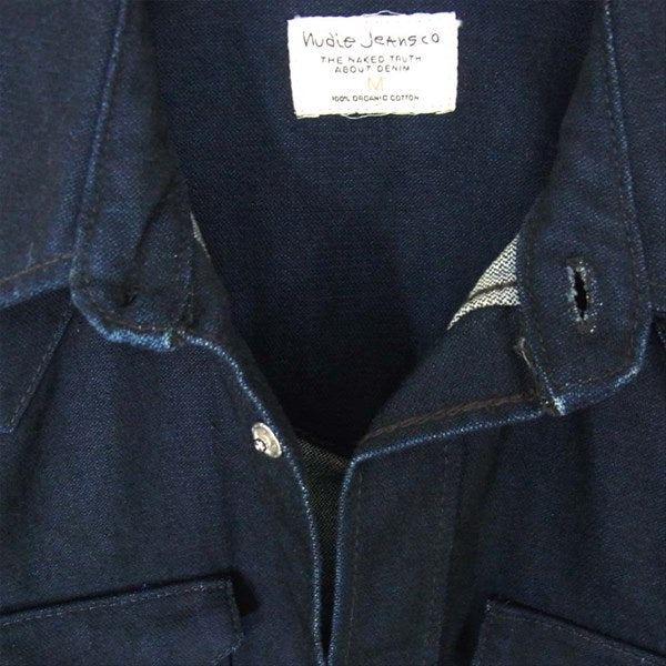 Nudie Jeans ヌーディージーンズ デニム ウエスタン スナップボタン 長袖シャツ インディゴブルー系  インディゴブルー系 M【中古】