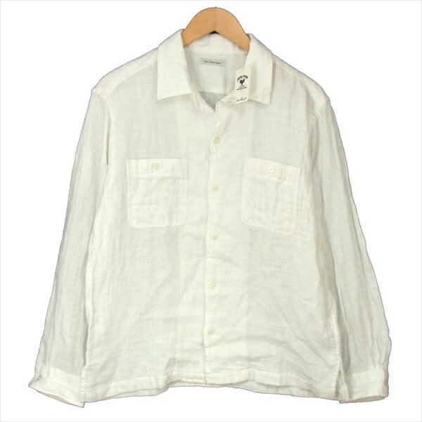 SAN FRANCISCO サンフランシスコ CL W Gauze Open Collar Shirt オープン カラー 長袖シャツ 白系 L【新古品】【未使用】【中古】