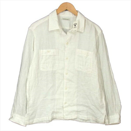 SAN FRANCISCO サンフランシスコ CL W Gauze Open Collar Shirt オープン カラー 長袖シャツ 白系 L【新古品】【未使用】【中古】