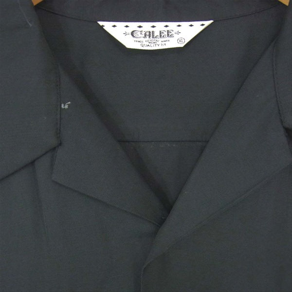 CALEE キャリー S/S CLASSIC RAYON EMBROIDERY SHIRT 刺繍 レーヨン とろみ 半袖シャツ ブラック系 XL【中古】