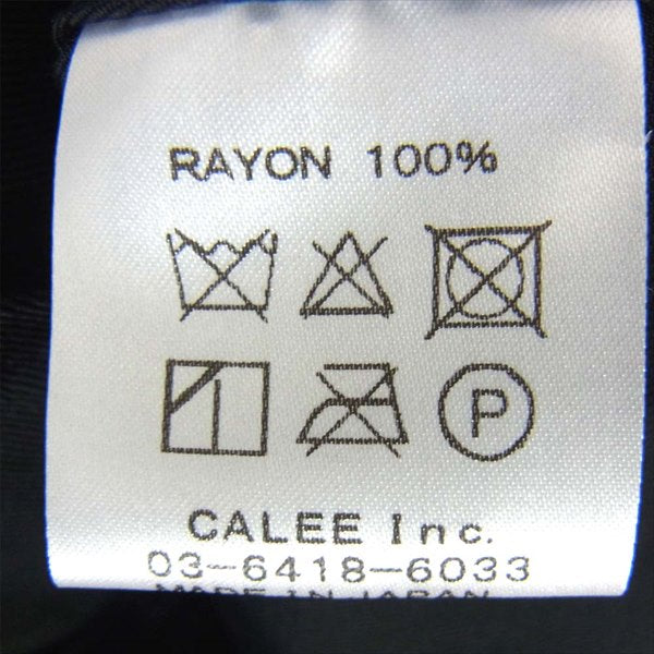 CALEE キャリー S/S CLASSIC RAYON EMBROIDERY SHIRT 刺繍 レーヨン とろみ 半袖シャツ ブラック系 XL【中古】
