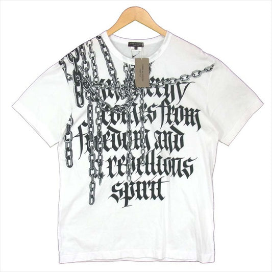 COMME des GARCONS HOMME PLUS コムデギャルソンオムプリュス PD-T059 19AW カリグラフィーアーティスト プリント Tシャツ 白系 L【新古品】【未使用】【中古】