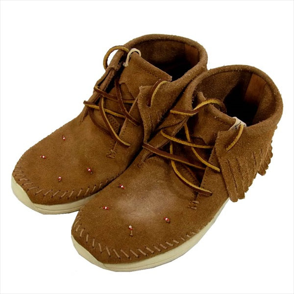 VISVIM ビズビム MALISEET SHAMAN FOLK MID ビーズ レザー シューズ ブーツ ライトブラウン系 US8.5【中古】