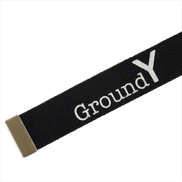 Yohji Yamamoto ヨウジヤマモト Ground Y グラウンドワイ 20SS LOGO BELT GA-F01-091-4 ガチャ ベルト 黒系 2【新古品】【未使用】【中古】