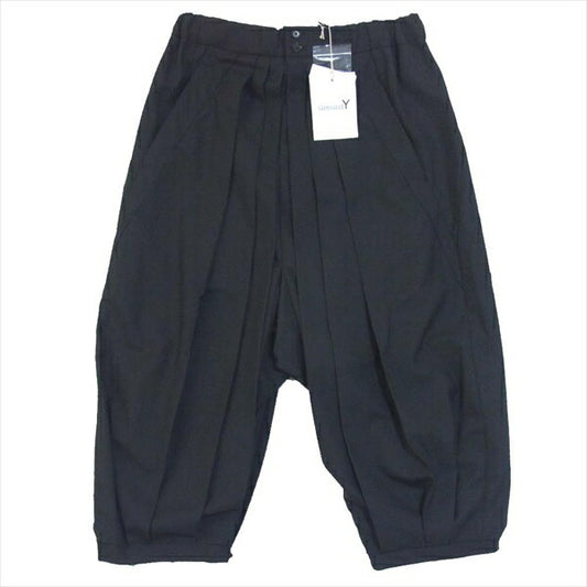 Yohji Yamamoto ヨウジヤマモト Ground Y グラウンドワイ GA-P11-100 T/W HAKAMA ギャバジン ハカマ パンツ 黒系 3【新古品】【未使用】【中古】