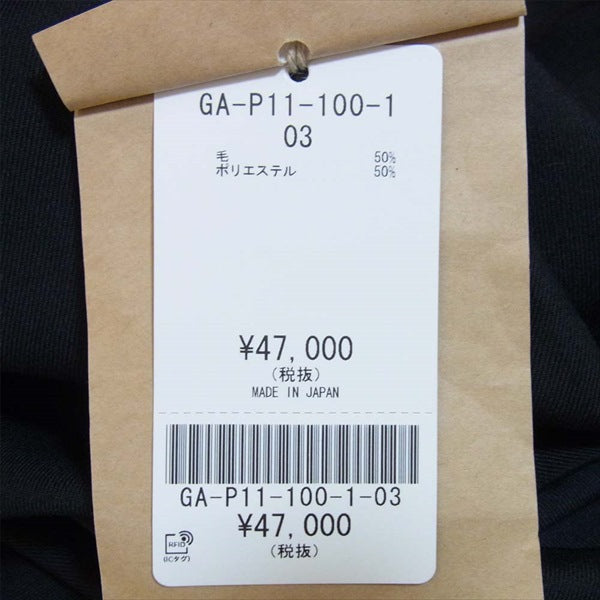 Yohji Yamamoto ヨウジヤマモト Ground Y グラウンドワイ GA-P11-100 T/W HAKAMA ギャバジン ハカマ パンツ 黒系 3【新古品】【未使用】【中古】