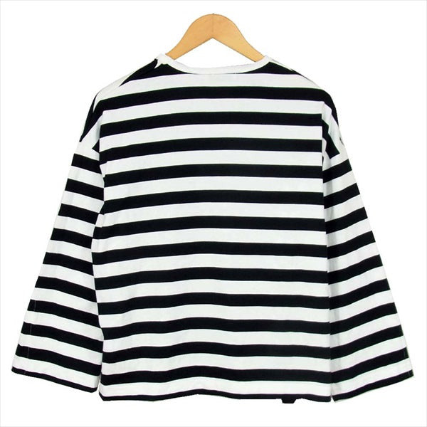 GRAPHPAPER グラフペーパー GL191-70092B Border L/S Slit Tee ボーダー ロングスリーブ スリット 長袖 Tシャツ カットソー 黒系【美品】【中古】