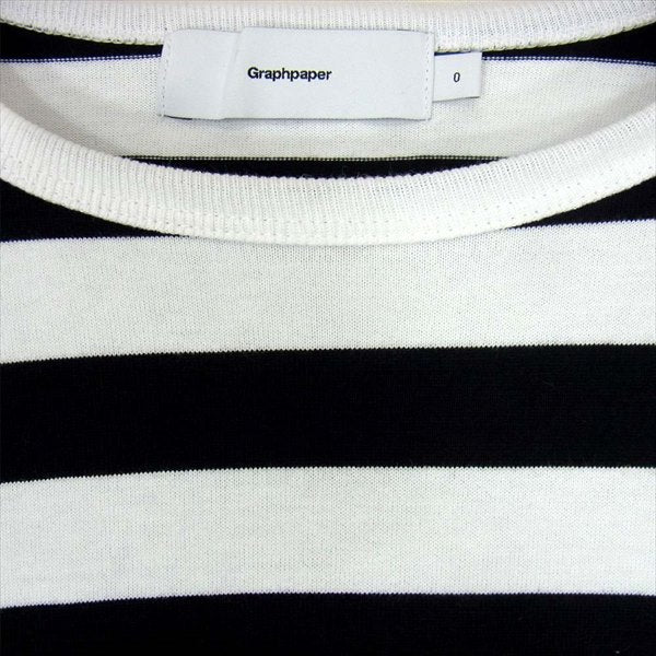 GRAPHPAPER グラフペーパー GL191-70092B Border L/S Slit Tee ボーダー ロングスリーブ スリット 長袖 Tシャツ カットソー 黒系【美品】【中古】
