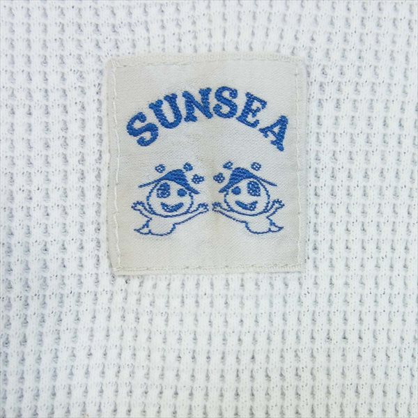 SUNSEA サンシー サーマル レイヤードタンクトップ レイヤード ワッフル タンクトップ 白×灰系 白×灰系 3【美品】【中古】
