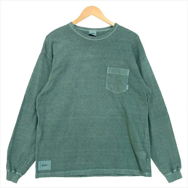 WTAPS ダブルタップス 191ATDT-CSM08 BLANK LS 02 長袖Tシャツ 胸ポケット Tシャツ グリーン系 M【中古】