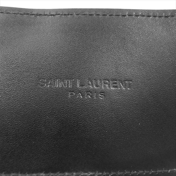 SAINT LAURENT サンローラン 314569 BORON レザー ブレスレット バングル ブラック系【中古】