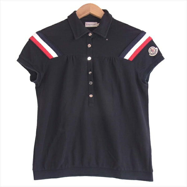 MONCLER モンクレール 国内正規品 レディース コットン ポロシャツ ブラック系 S【中古】