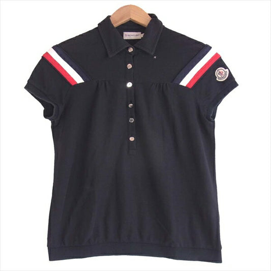 MONCLER モンクレール 国内正規品 レディース コットン ポロシャツ ブラック系 S【中古】