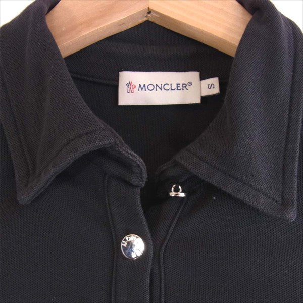 MONCLER モンクレール 国内正規品 レディース コットン ポロシャツ ブラック系 S【中古】
