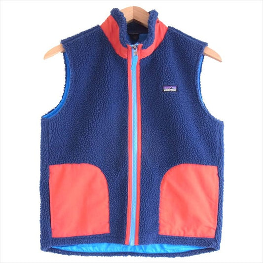 patagonia パタゴニア 65619FA15 KIDS RETRO-X VEST キッズ レトロ エックス ベスト ジレ 青系 XL【中古】