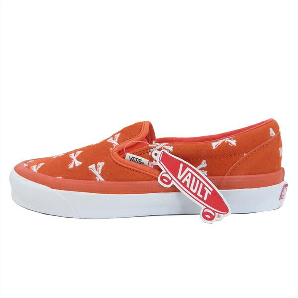 WTAPS ダブルタップス バンズヴォルト VANS VALT VN0A45JKK09 Og Classic Slip-On ボーン刺繍 クラシックスリッポン スニーカー オレンジ系 26cm【新古品】【未使用】【中古】