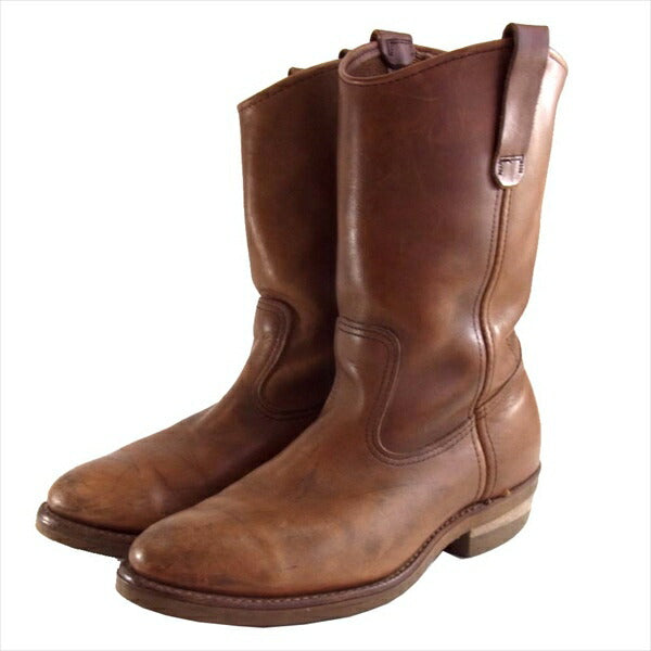 RED WING レッドウィング 186 プリント羽根タグ メンズ ペコスブーツ ブラウン系 7.5E【中古】