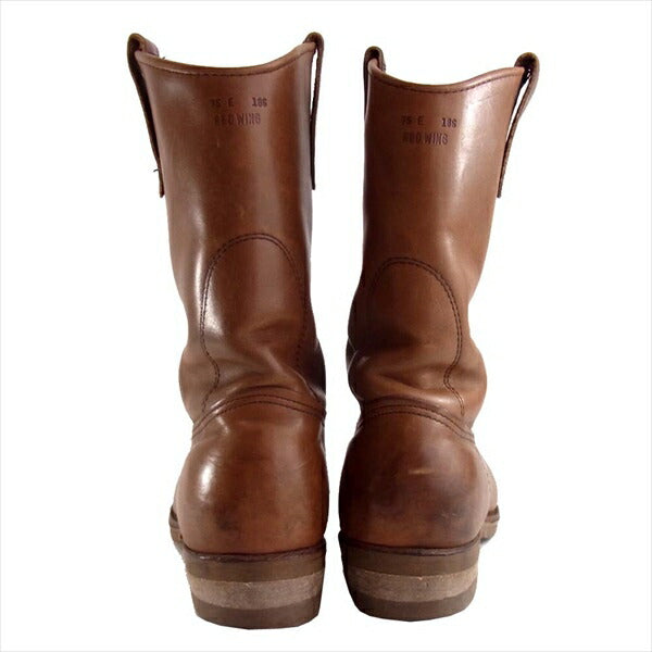 RED WING レッドウィング 186 プリント羽根タグ メンズ ペコスブーツ ブラウン系 7.5E【中古】