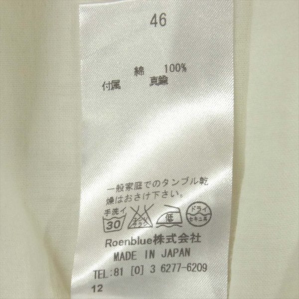ROEN ロエン 73036014 コットン ダブルカラー 長袖 ドレス シャツ オフホワイト系 オフホワイト系 46【中古】