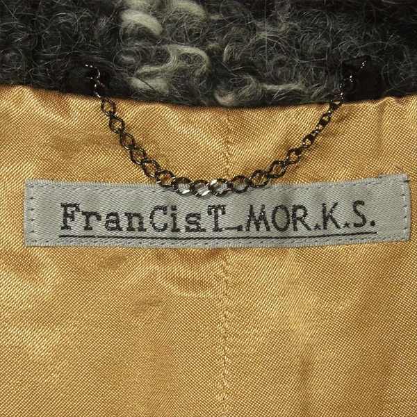 FranCisT_MOR.K.S. フランシストモークス  襟ウール 切替 スカルボタン ベスト ジレ グレー系 グレー系 1【美品】【中古】