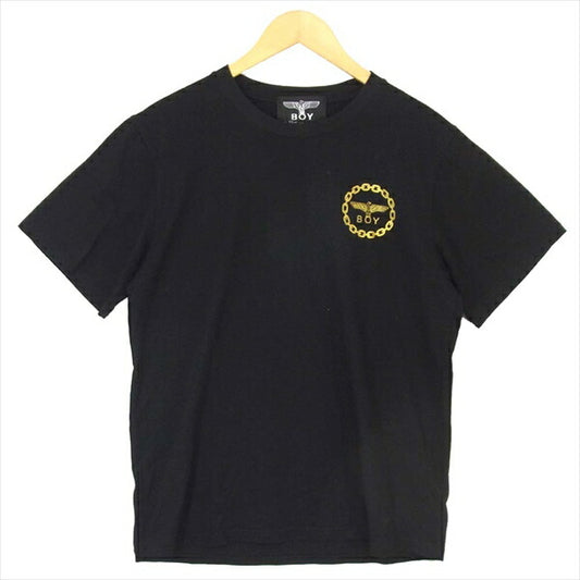 ボーイロンドン チェーン 胸ロゴ プリント 半袖 クルーネック Tシャツ ブラック系 ブラック系 XL【中古】