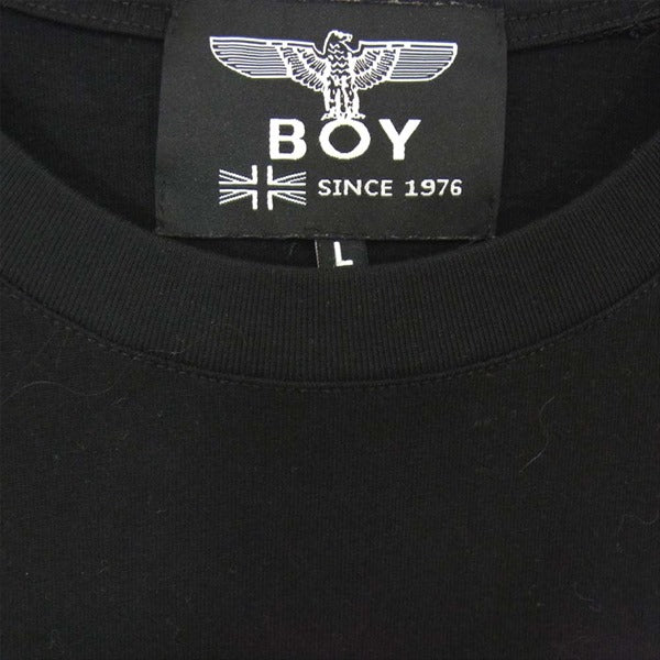 ボーイロンドン 76 バックプリント プリント 半袖 クルーネック Tシャツ 黒系 黒系 L【美品】【中古】