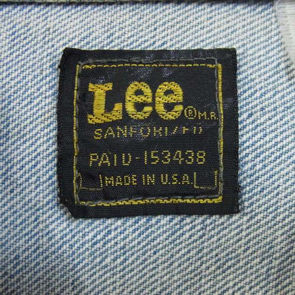 エ*ケ様 70's Lee デニムジャケット 黒タグ USA製 雰囲気系 L Lee リー 70年代後期 黒タグ デニムジャケット USA製 ボタン デニム