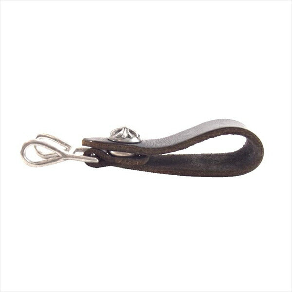 CHROME HEARTS クロムハーツ（原本無） BELT LOOP Wベルトループ クロスボタン ブラックレザー シルバー【中古】