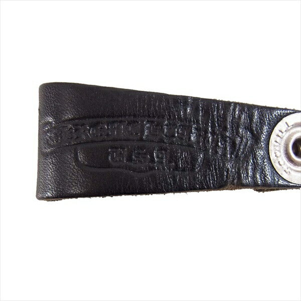 CHROME HEARTS クロムハーツ（原本無） BELT LOOP Wベルトループ クロスボタン ブラックレザー シルバー【中古】