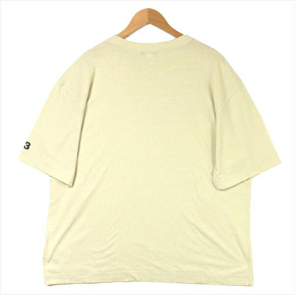 Yohji Yamamoto ヨウジヤマモト FQ4115 M DISTRESSED SIGNATURE SS TEE Tシャツ ベージュ系 L【中古】