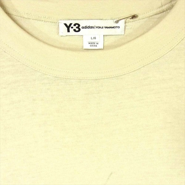 Yohji Yamamoto ヨウジヤマモト FQ4115 M DISTRESSED SIGNATURE SS TEE Tシャツ ベージュ系 L【中古】
