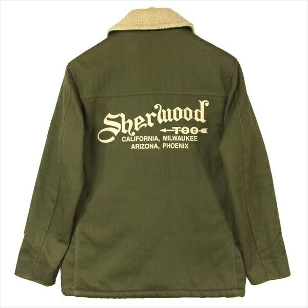 THE FLAT HEAD ザフラットヘッド LOT DBR-55 ランチ ジャケット カーキ(オリーブグリーン)系 36【中古】