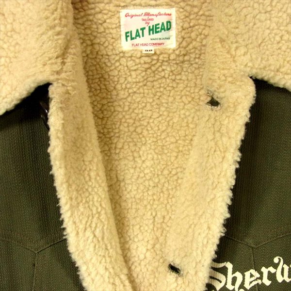 THE FLAT HEAD ザフラットヘッド LOT DBR-55 ランチ ジャケット カーキ(オリーブグリーン)系 36【中古】